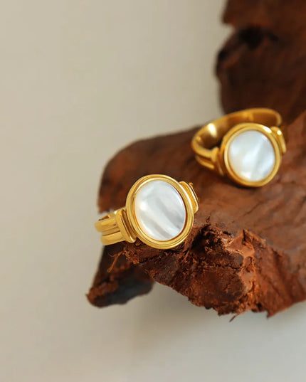 Vintage white seashell charming ring index finger ring accessory