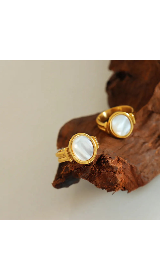 Vintage white seashell charming ring index finger ring accessory