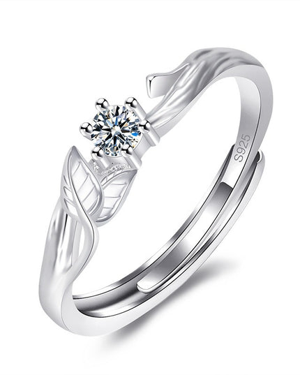 Couple Promise Rings – Adjustable Leaf Matching Rings for Men & Women | Valentine’s Day Gift Jewelry