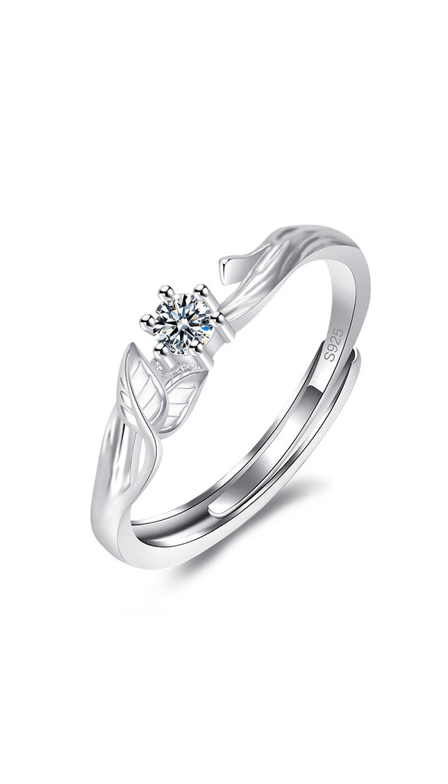 Couple Promise Rings – Adjustable Leaf Matching Rings for Men & Women | Valentine’s Day Gift Jewelry
