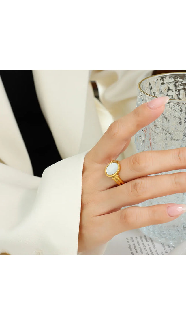 Vintage white seashell charming ring index finger ring accessory