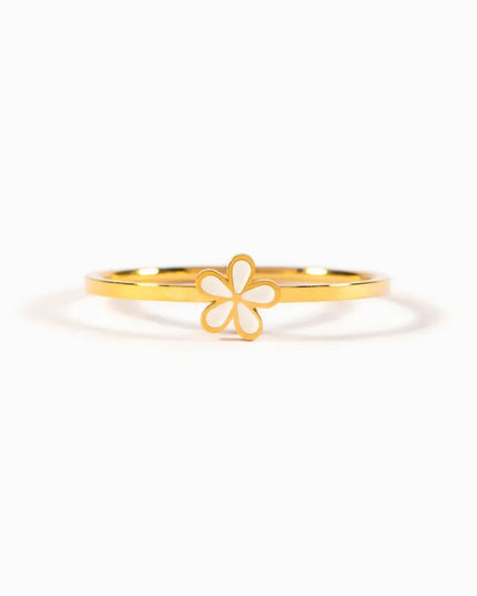 925 Sterling Silver Enamel Flower Ring
