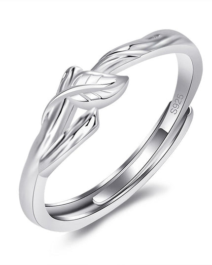 Couple Promise Rings – Adjustable Leaf Matching Rings for Men & Women | Valentine’s Day Gift Jewelry