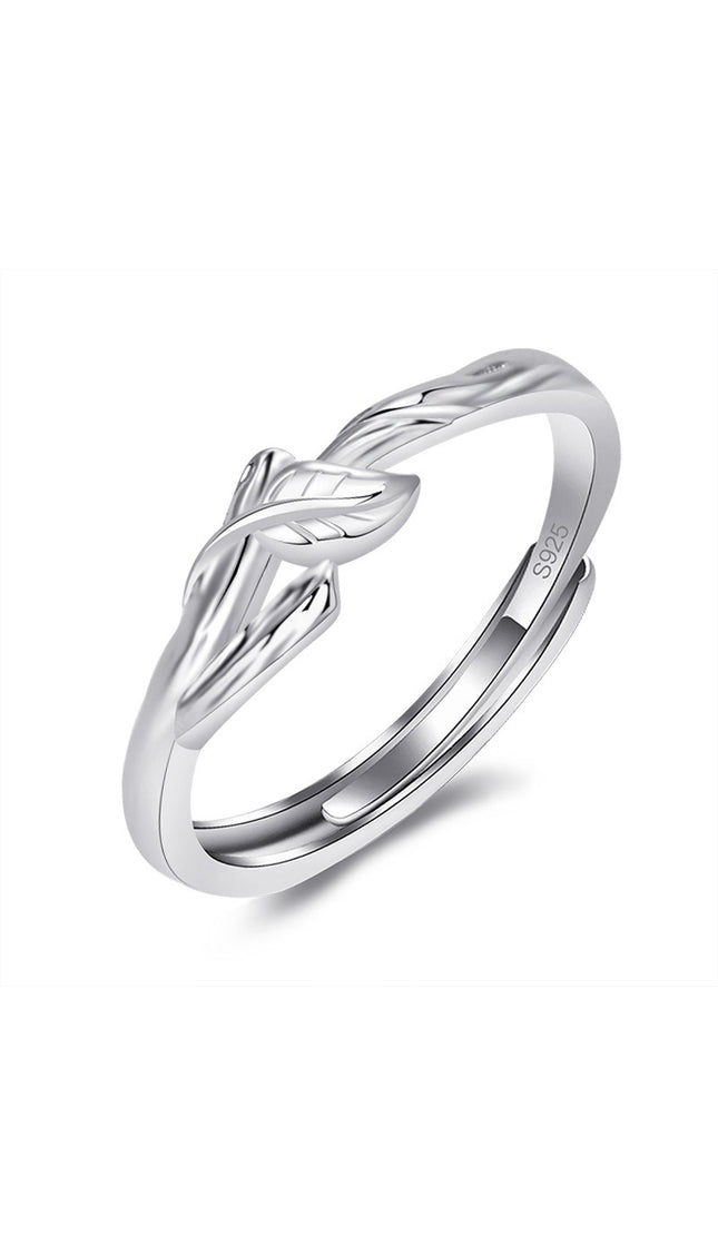 Couple Promise Rings – Adjustable Leaf Matching Rings for Men & Women | Valentine’s Day Gift Jewelry